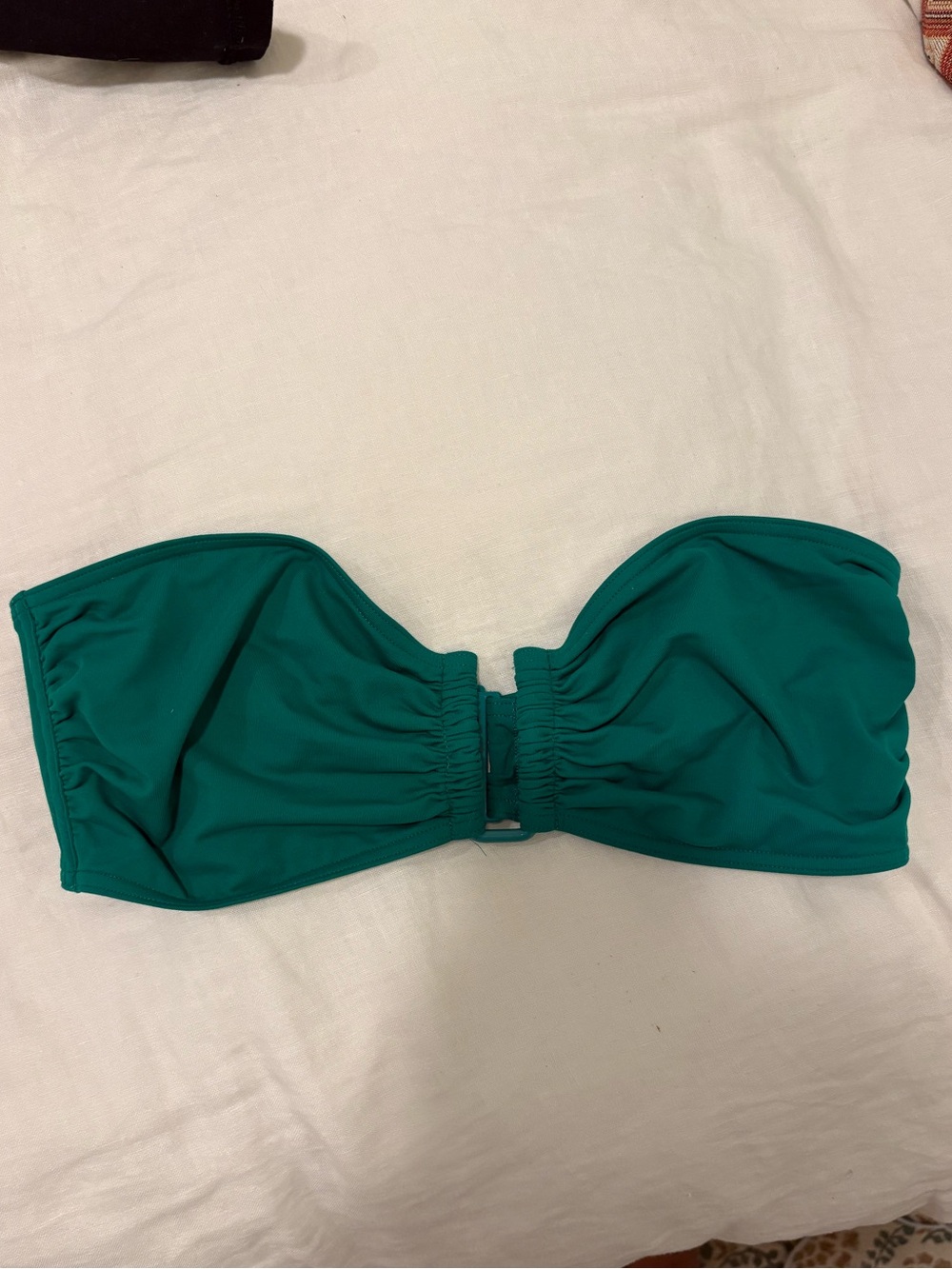 Eres Teal Show Bandeau Strapless V Wire Bikini Top